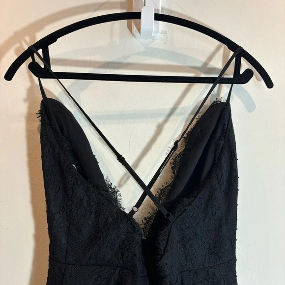 LOVERS + FRIENDS Sz S Reflection Style Lace Overlay Slip Cross Straps Maxi Dress - Picture 6 of 11